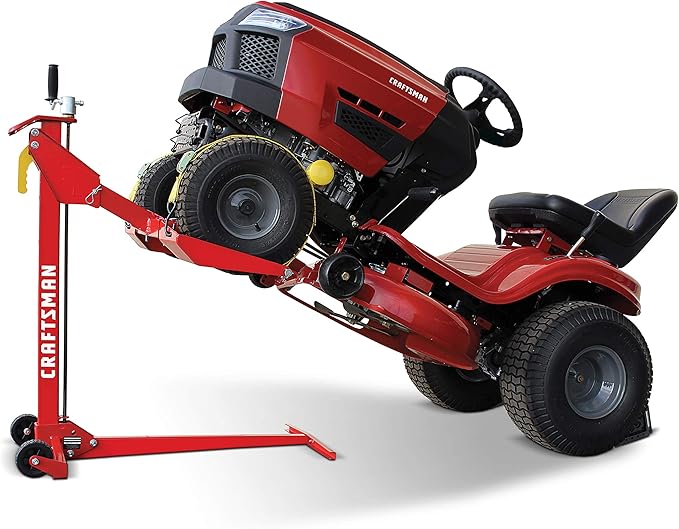 Craftsman 45099 Lift - 500lb Lifting Capacity, Fits Most Residential & Zero Turn Radius Riding Lawn Mowers, Space-Saving Foldable Design, Ideal for Lawn Mower Maintenance and Repairs