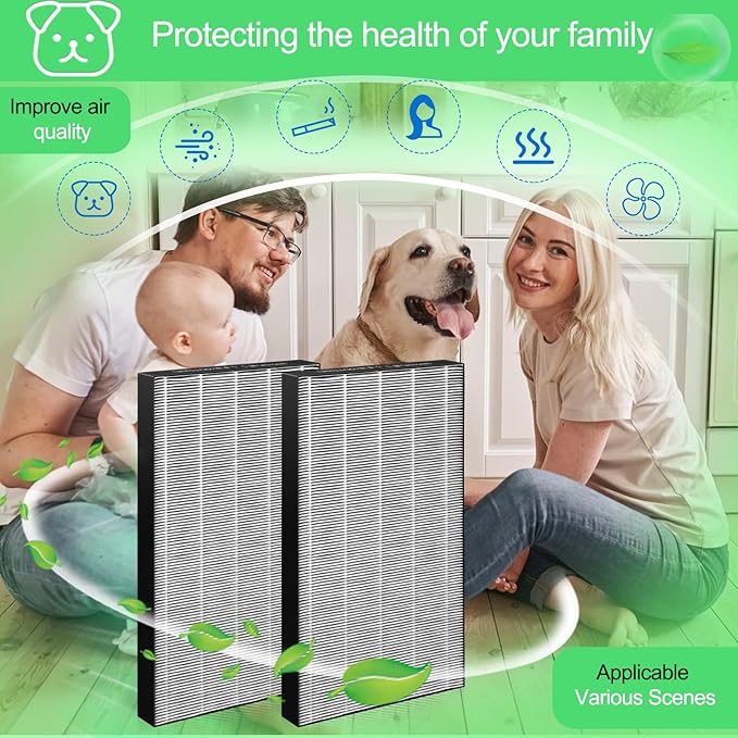 2 Pack FP-F50UW Replacement Filter for Compatible with Sharp FP-F50UW KC-830U FP-P30U Air Purifiers,Replaces Parts FZ-F50HFU FZ-P30SFU YJSDXBSF