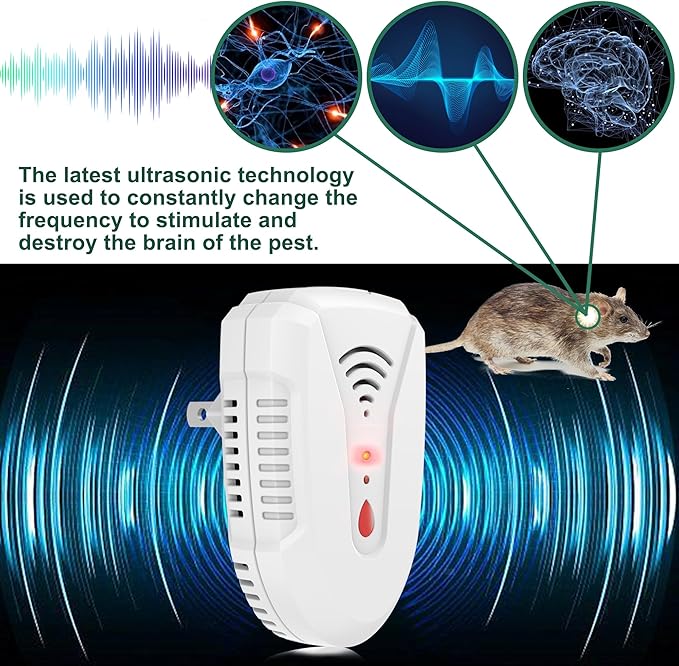 2025 Upgraded Version Ultrasonic Pest Repeller 6 Pack, Mouse Repellent Indoor Plug in, Insect Ultrasonic Repellent for Bugs Roach Insect Mice Spider Mouse Mosquito Ant, 3 Mode Switching (6 Pack)
