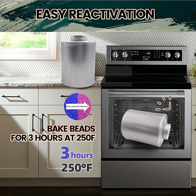 800 Gram Gun Safe Dehumidifier, 6 Pack of 1.77 LBS Rechargeable Dehumidifier Blue to Pink Silica Gel Desiccant Moisture Absorbers, Dehumidifiers for Room, Bedroom, Safe, Closet, Bathroom, Car