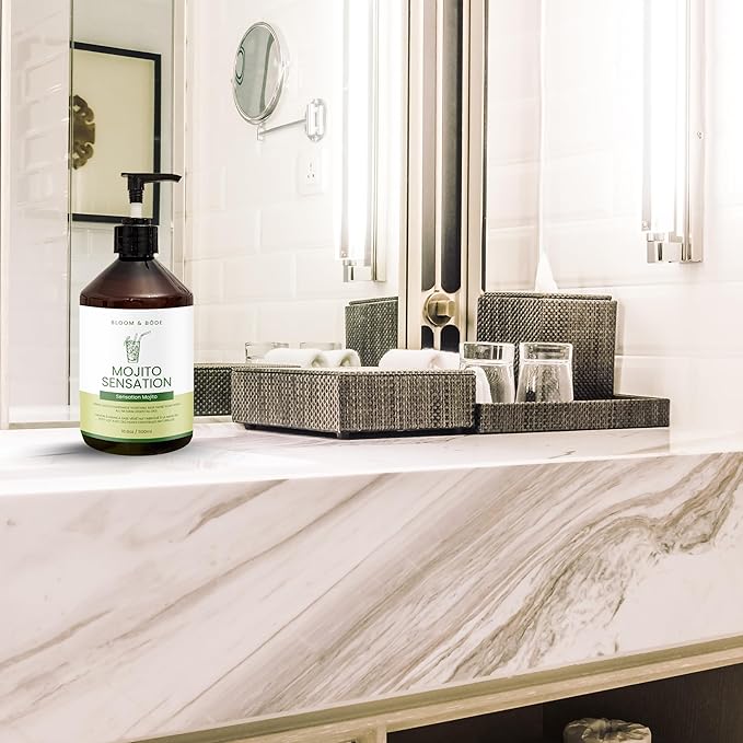 Luxury Liquid Hand Soap - Natural Scented Hand Wash - Gentle Hand Soap with Essential Oils & Aloe Vera - Moisturizing Handwash for Bathroom and Kitchen, Mojito Sensation Scent, 16.9oz