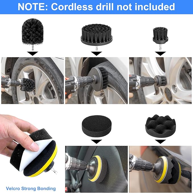 AUTODECO 43Pcs Car Wash Detailing Kit Cleaning Kits with Foam Gun Sprayer Long Handle Mop Car Vacuum Drill Brush Large Wash Mitt Towels Complete Interior Exterior Car Washing Supply Set Blue