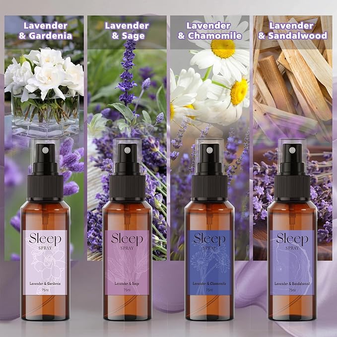 SCENTORINI Pillow Spray, 10.14 oz Lavender Air Freshener Spray for Sleep, 4 Pack Aromatherapy Mist for Bedding Fabric, Room Spray Odor Deodorizer