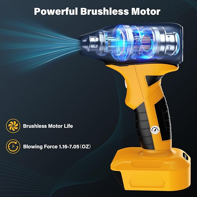 Jet Dry Blower for for Dewalt 20V Battery,130000RPM Electric Air Duster, Jet Fan Blower for Computer Key Board Cleaning,Car Drying,Camping,Outdoors(No Battery)