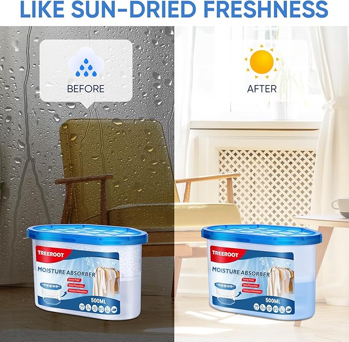 10 Pack Moisture Absorbers, 10.5 OZ Humidity Absorber Bucket, Moisture Absorbers for Closet, Dehumidifier Bucket for Wardrobes、 Kitchens and Bathrooms, Fragrance Free Humidity Absorber