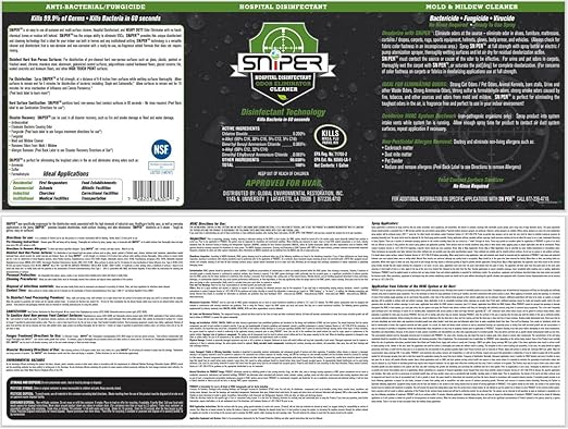 SNiPER Hospital Disinfectant, Odor Eliminator & All-Purpose Cleaner, 16 Ounce Spray and 1 Gallon Bottle Set