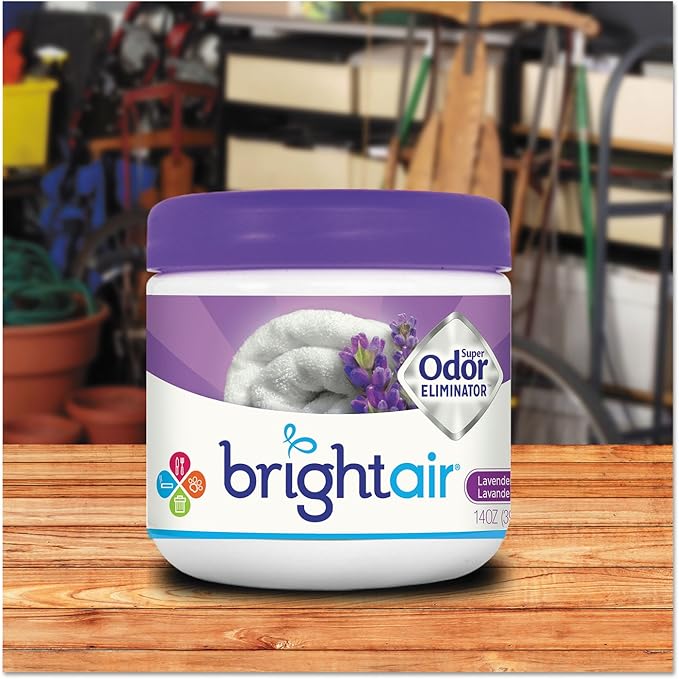 Bright Air 14 oz. Super Odor Eliminator, For Medium-Size Spaces, Lavender & Fresh Linen Scent, Case of 6, Odor Eliminator & Air Freshener, Natural Essential Oils, Lasts Up to 90 Days Each