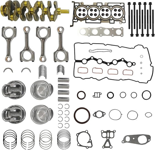 2.4L G4KJ Engine Rebuild Overhaul Kit w/Crankshaft Head Gasket Set,Piston Set Connecting Rods Fit for Kia Sportage Optima Sorento Hyundai Tuscon Sonata Santa Fe Sport 2.4L 2011-2019
