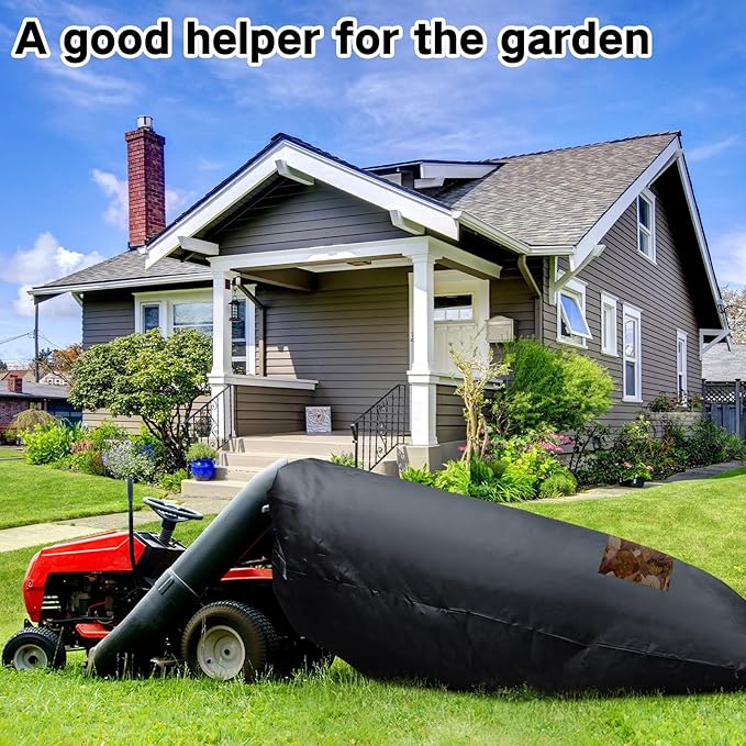 Patelai 2 Pcs 2025 New Lawn Tractor Leaf Bag 420d Grass Catcher Bag for Riding Lawn Mower, 78.7 x 52 Inch Large Capacity Grass Catcher for Leaf Collection Heavy Duty Material Collection(Black)