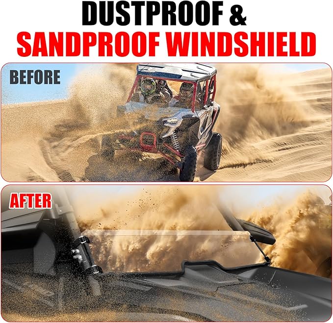 Clear Half Windshield for Honda Talon 1000, Scratch Resistant Hard-coated Poly Transparent Front 1/2 Half Windscreen for Honda Talon 1000R 1000X 1000X-4 2019-2024 Accessories