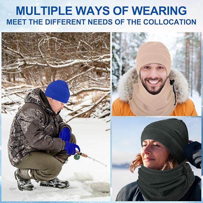 Liitrsh 148 Pcs Bulk Winter Fleece Hats Gloves Scarf Sock Sets for Men Women, Beanies for Homeless Donation Charity Bundle