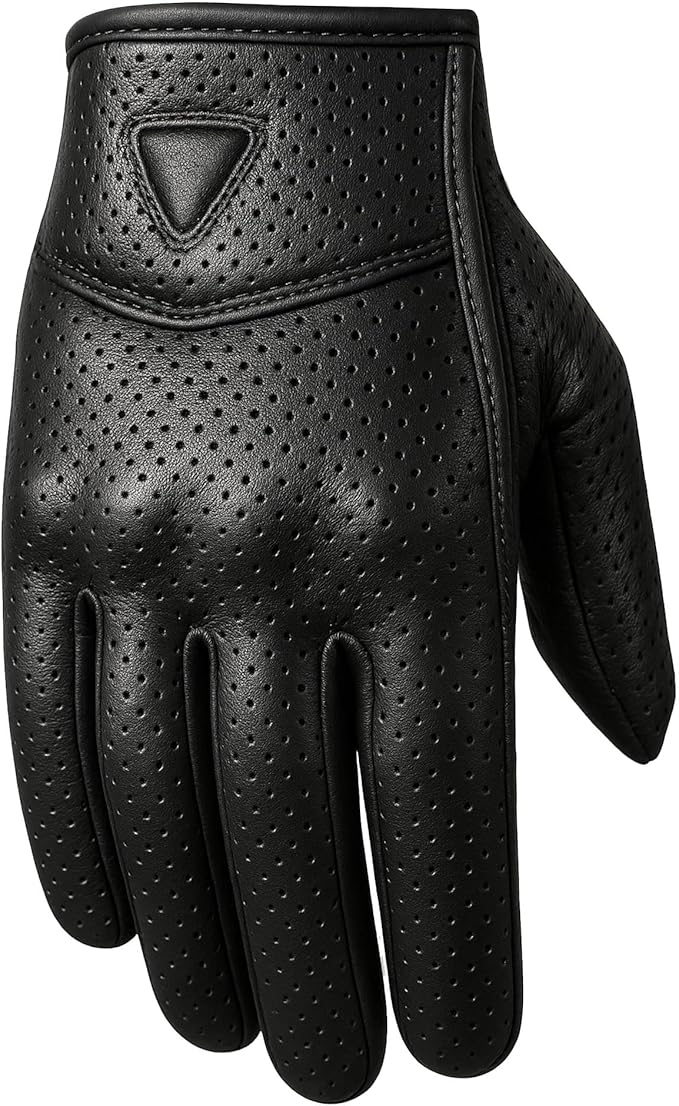 Jackets 4 Bikes Motorcycle Gloves - Premium Leather for Men Women, Touchscreen, Non-Slip, Motorbike Cruiser Street Biker Protector Glove