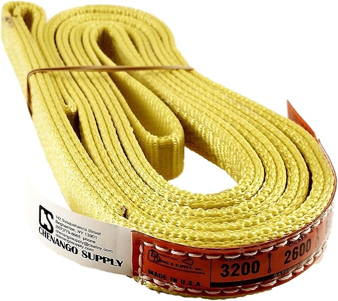 DD Sling. Multiple Sizes in Listing! (USA Made) 1" x 10', 2 Ply, Nylon Lifting Slings, Eye & Eye, Heavy Duty (900 Webbing), 3,200 lbs Vertical, 2,600 Choker, 6,400 Basket (USA Made Nylon) (1"x10')