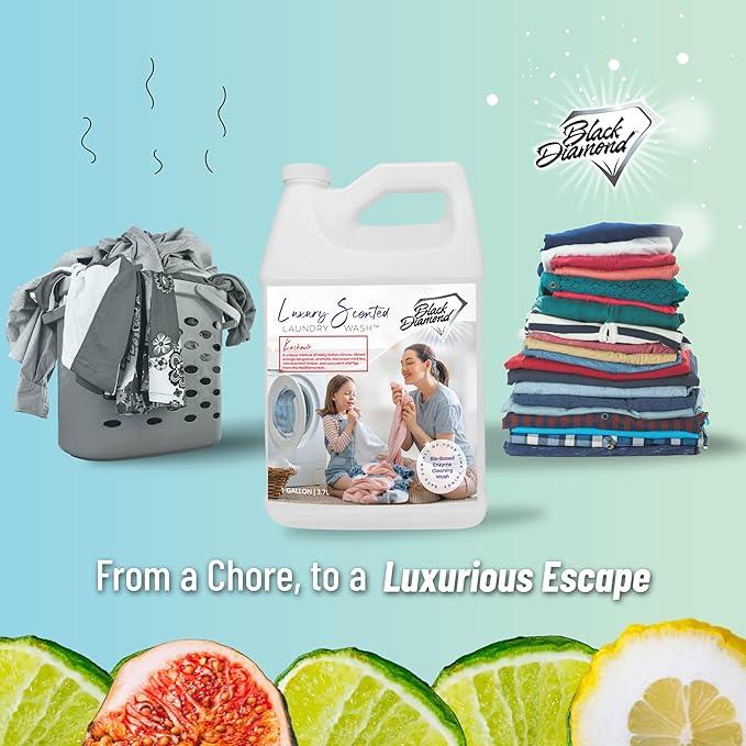 Black Diamond Stoneworks Kashmir Luxury Scented Laundry Wash, Premium Quality Detergent, Superior Cleaning Performance, Long-Lasting Fragrance, 1-Gallon.