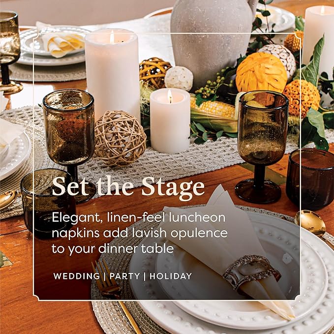 100 Linen-Feel Colored Paper Napkins - Decorative Cloth-Like BURGUNDY Luncheon Napkins - Soft And Absorbent. For Kitchen, Party, Wedding, Dinner Or Any Occasion. (Pack of 100)