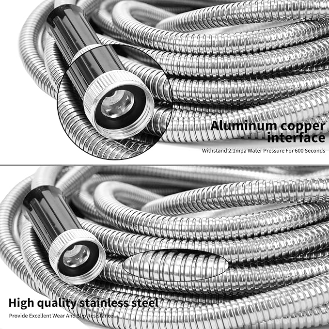Garden Hose 25 FT, Non-Expanding,10 Functional Nozzles, Garden Hose Anti-Kink, Heavy Duty Flexible Water Hose 25 FT, Suitable for Outdoor,Yard, Car Washing and Other Scenes. (25ft, Foot, 25)