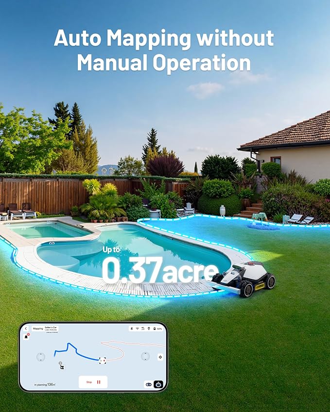Mammotion LUBA mini AWD 1500 Robot Lawn Mower with Replacement Blades, Mowing 0.37 Acre, All-Wheel-Drive for 80% Slope, UltraSense AI Vision+RTK Auto-Mapping, Cutting Height 0.8"-2.6"