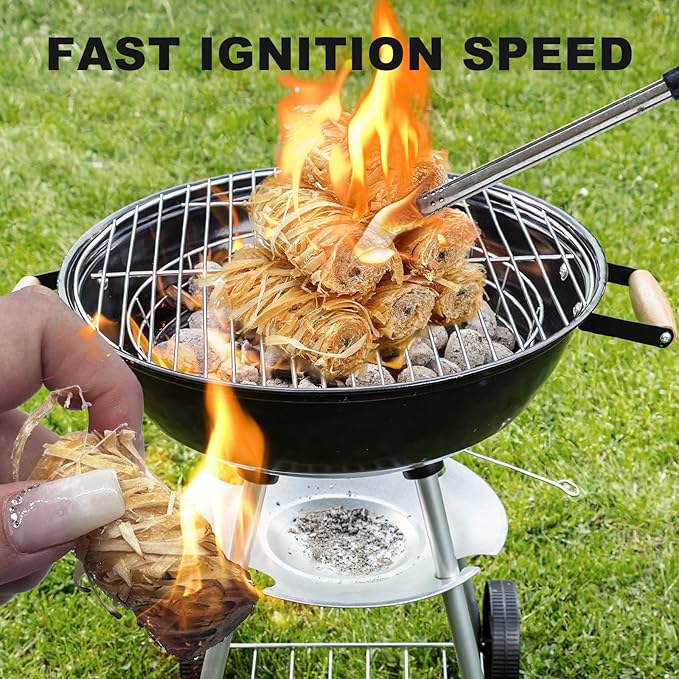 72 Pcs Fire Starter - Natural Fire Starters for Fireplace, Pellet Stove, Campfires, BBQ, Pizza Oven, Camping, Fire Pit &Chimney, Smoker, Fire Starters for Grill, Charcoal Starter