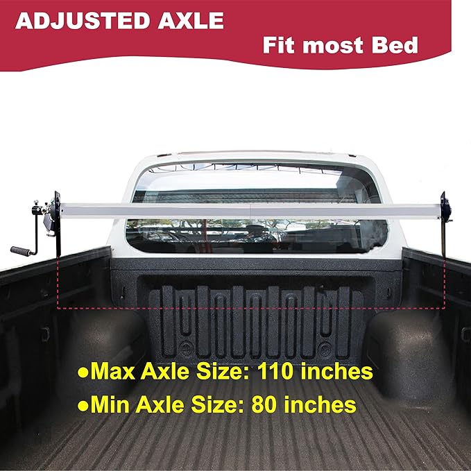 Width from 80" to 110", Hand Crank Tarp Roller Kit,Manual Pull Cab Level Dump Truck Tarp Roller Hexagon Axde equiped with 7" Sponge-Wrapped Handle (NO TARP)