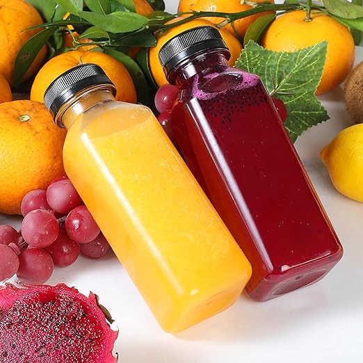 30pcs 10oz Empty Plastic Juice Bottles with Caps Reusable Food Grade Drink Bottles with Leak-Proof Tamper Evident Caps Bulk Clear Beverage Containers for Homemade Drinks Smoothie Milk