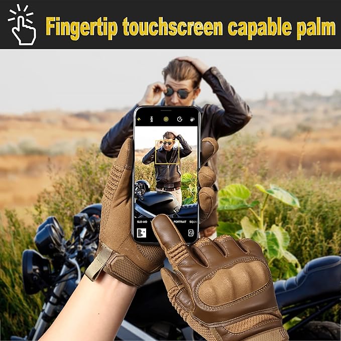 AXBXCX Motorcycle Gloves for Men - Ultimate Protection, Touchscreen Capable, Durable for Outdoor