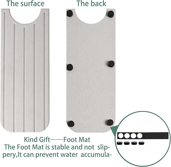 ZumenDa 20inch x 4inch Kitchen Sink Faucet Mat, Water Absorbing Stone Faucet Splash Guard for Bathroom Counter, Quick Drying Diatomite Tray for Kitchen Sink, Light Gray