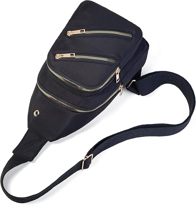 Sling Bag Crossbody Bags for Women, Small Sling Backpack Fanny Pack Cross Body Bag for Outdoors Hiking Traveling - Black