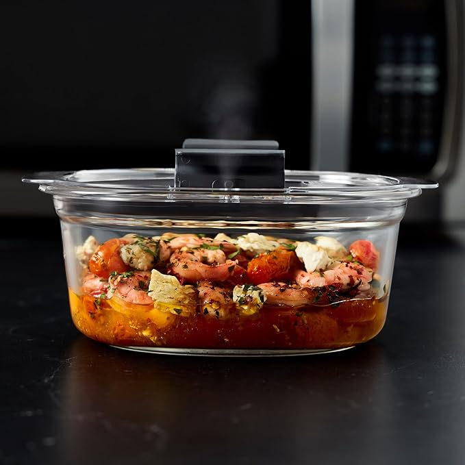 Rubbermaid Brilliance® Glass Round Leak-Proof 6-Piece Set Food Storage Containers, Food Containers with Lids, Meal Prep Containers