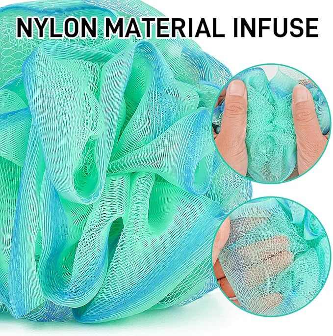 20 Pack Mini Shower Loofah Bath Sponge 20G, Soft Travel Size Nylon Mesh Puff for Body Wash, Loofah Shower Exfoliating Scrubber Pouf for Women and Men, Full Cleanse, Beauty Bathing Accessories