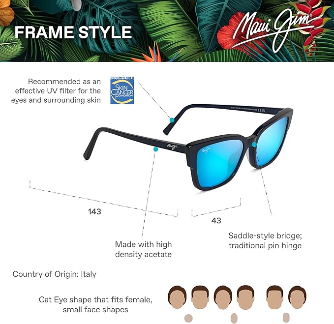 Maui Jim Polarized Women's Kou Cat Eye Sunglasses