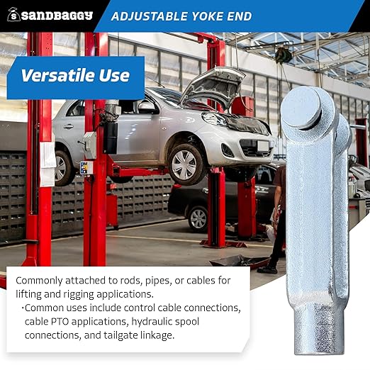 Sandbaggy 5/8"-18 Adjustable Yoke End - Galvanized Threaded Clevis [Pins Included] (14, 5/8"-18)