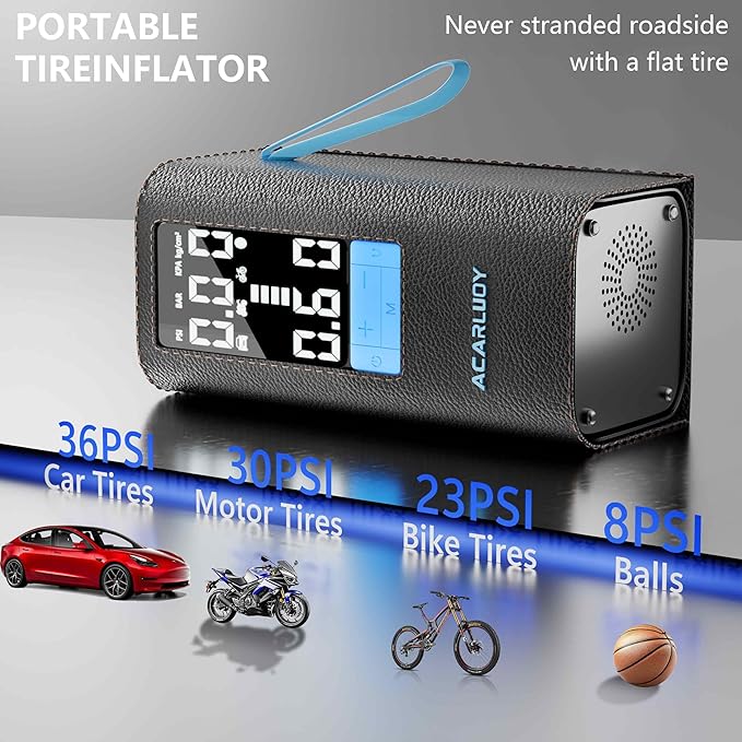 Tire Inflator Portable Air Compressor - 3X Faster Inflation, 6000mAh Battery, Fit for BMW 6 Series (2018-2025) - Cordless Air Pump for Inflatables & Car Tires