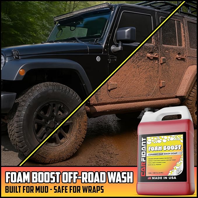 Foam Boost Off-Road & ATV Wash Soap – Heavy Duty pH-Balanced Car Wash for Trucks, UTVs, RVs & Dirt Bikes – Quick Rinse, No Residue – Works with Foam Cannons, Guns & Buckets – 64 fl. Oz.