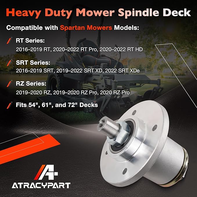 Mower Deck Spindle Assembly Heavy Duty for 54" 61" 72" Decks, Compatible with Spartan RT, RT Pro, RT HD, SRT, SRT XD, SRT XDe, RZ, RZ Pro Series, Replaces 437-0005-00