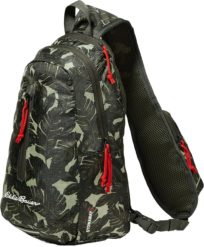 Eddie Bauer Stowaway Packable Sling Bag | Foldable | Travel | Outdoor | Lightweight | Compact | Everyday Carry | Ripstop Nylon | 10L - Dark Loden