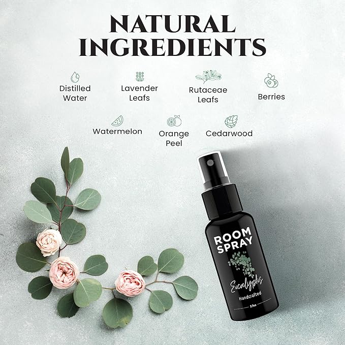 General Room Spray, Long Lasting Fragrance, Spa Fragrance Experience (Eucalyptus, 3 pack)