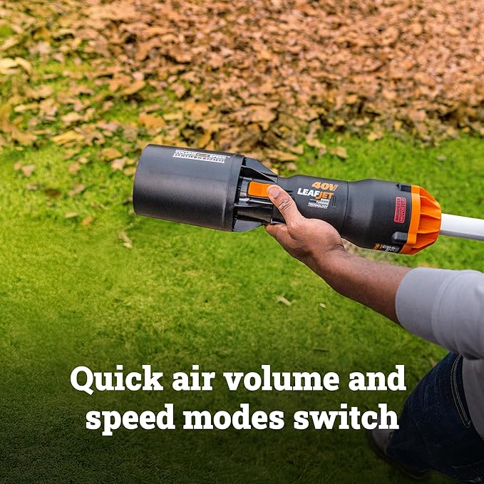 WORX Nitro WG585.9 40V Cordless Leaf Blower, Electric Blower with 620CFM & 165MPH, Blowers for Lawn Care with Brushless Motor & 3 Speed Control, 2 Batteries & Charger Not Included