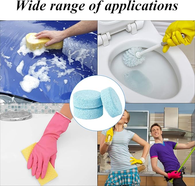 Boao 100 Pcs Car Windshield Washer Tablets Cleaning Washer Fluid Tablets Glass Concentrated Cleaner Windshield Wiper Fluid Solid Effervescent Remove Auto Glass Stains Clear Car Vision (Pack of 2)