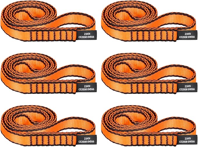 18MM Nylon Climbing Sling Runner - 23KN CE2008/EN566 Certified Outdoor Climbing Webbing for Rock Climbing, Rappelling, Mountaineering, Swing Gear, Outdoor Adventures & Emergency Anchoring