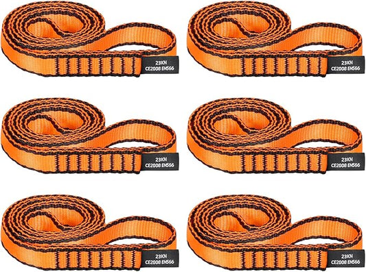 18MM Nylon Climbing Sling Runner - 23KN CE2008/EN566 Certified Outdoor Climbing Webbing for Rock Climbing, Rappelling, Mountaineering, Swing Gear, Outdoor Adventures & Emergency Anchoring