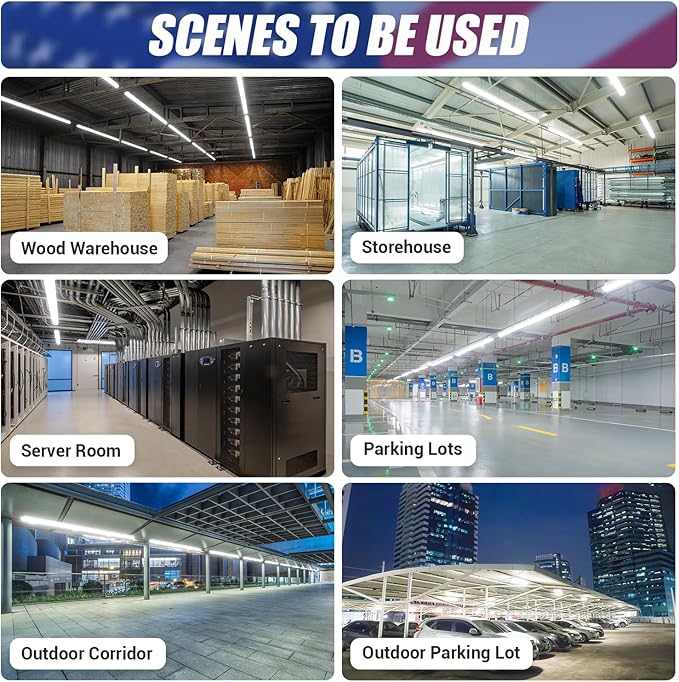 8FT LED Vapor Tight Light 120W/100W/80W,3000K/4000K/5000K CCT Selectable 18000lm (150W Eq.) IP66 Waterproof Outdoor Shop Light LED Vapor Proof Fixture for Car Wash, Parking Lot, Garage 1-Pack