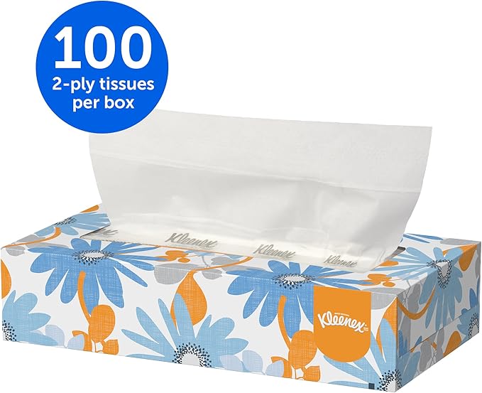 Kleenex Professional Facial Tissue, Bulk (13216), Flat Boxed Format, Designed for Business (100 Tissues/Box, 60 Boxes, 6,000 Sheets/Case)