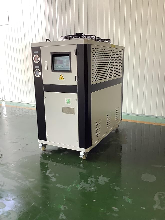 5HP Industrial Water Chiller, Air-Cooled Cold Water Machine with R407C Refrigerant, 60,736 BTU Cooling Capacity, 460V 3-Phase 60hz Precision Temperature Control, High Reliability