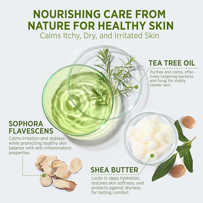 Antifungal Body Wash & Soap, Tea Tree Body Wash, Antibacterial Body Wash & Soap, Back Acne Body Wash, Natural Body Wash With Tea Tree Oil For Jock Itch, Back Acne, Athletes Foot, Body Odor, Nail Fungus, Ringworm, & Eczema - 16.9 Fl Oz