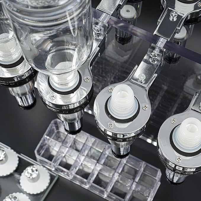 Manual Perfume Dispenser 12 Bottle Station w/200ml Dispenser Pumps, 12 Pump Heads and 12 Testing Cups