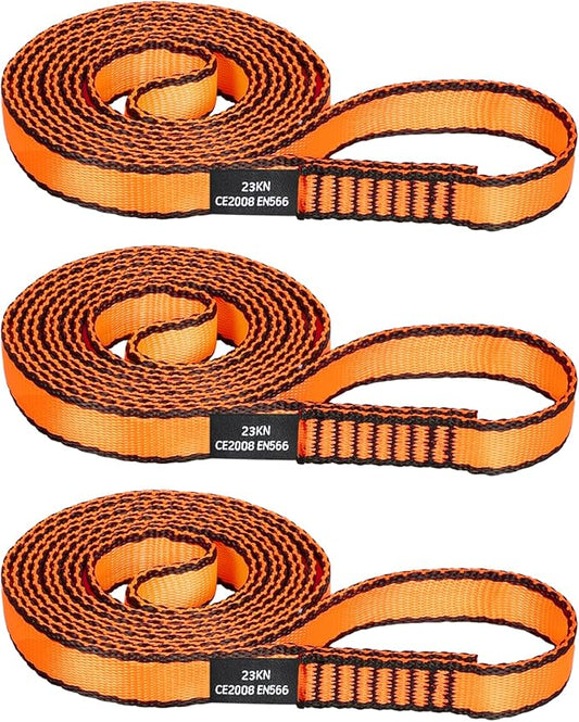 18MM Nylon Climbing Sling Runner - 23KN CE2008/EN566 Certified Outdoor Climbing Webbing for Rock Climbing, Rappelling, Mountaineering, Swing Gear, Outdoor Adventures & Emergency Anchoring