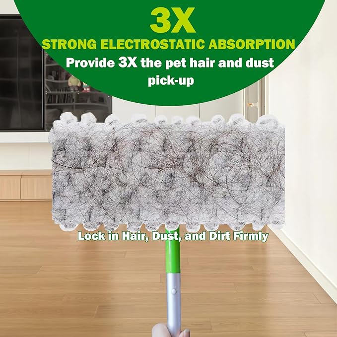 Heavy Duty Dry Sweeping Cloth Refills for Swiffer Sweeper Mop, Sweeper Pet Dry Pad Refills to Clean Dust, Pet Hair, Dirt, Floor Duster Refills, 100 Count