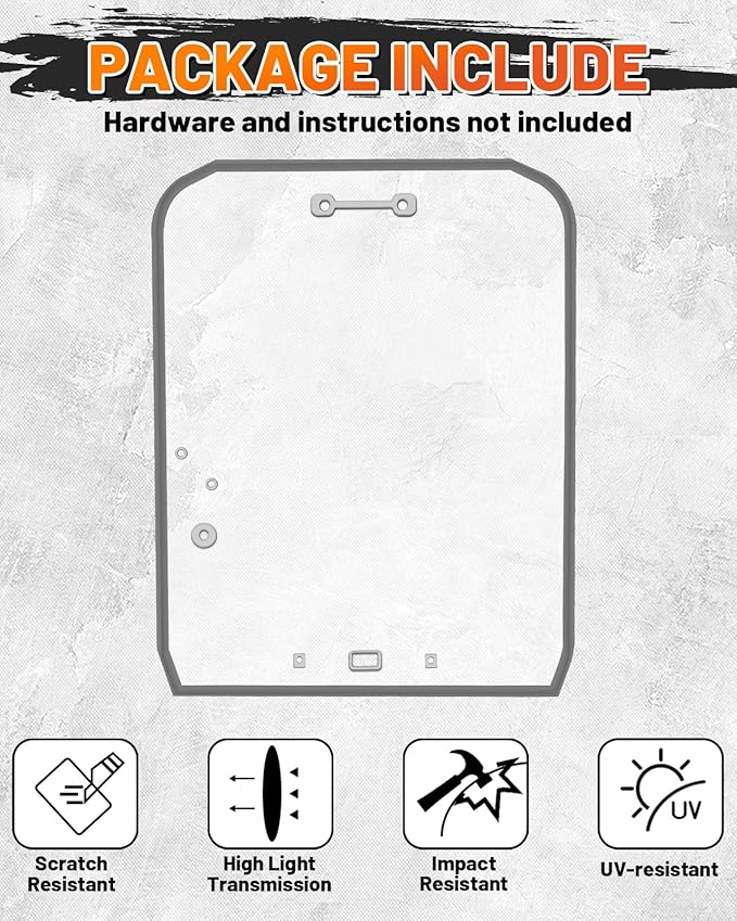 MDPROMCP Track Loader Door Glass Windshield Compatible with Kubota Skidsteer SVL65 SVL75 SVL90 SVL95 SVL97,Skidsteer Windshield Replacement for V0621-34520-12PC (Scratch Proof PC Material Heavy Duty)
