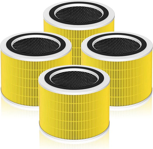 Core 200S Pet Care Replacement Filter Compatible with LEVOIT Core 200S and Core 200S-P Smart WiFi Air Purifier, 3-in-1 H13 True HEPA Activated Carbon Filter, Core 200S-RF-PA, Yellow, 4 Pack