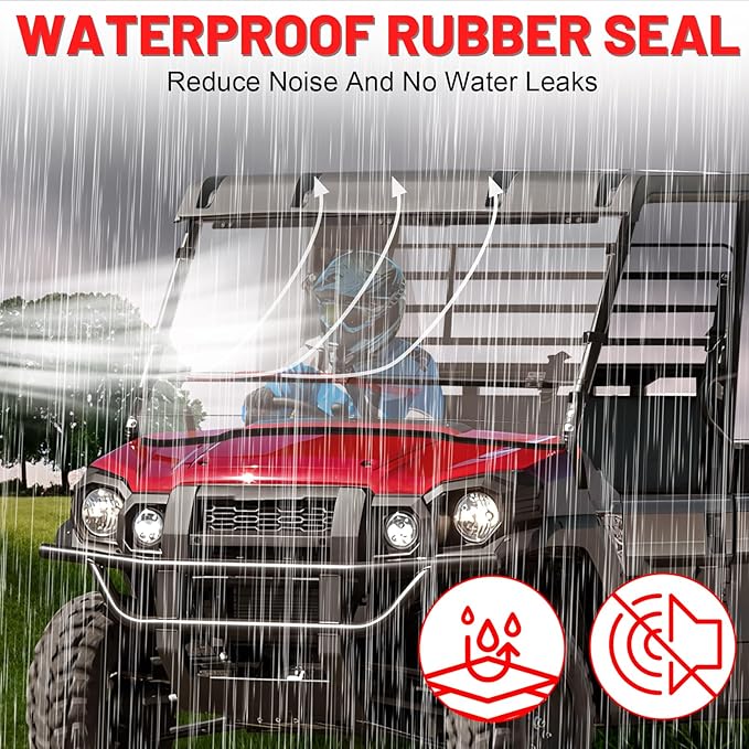 StarknightMT Heavy Duty Anti-Scratch Mule Pro Flip Down Windshield Compatible with 2015-2025 Kawasaki Mule Pro FXT / FX / DXT / DX Fold Window Hard-Coated Polycarbonate 250X Stronger Than Glass